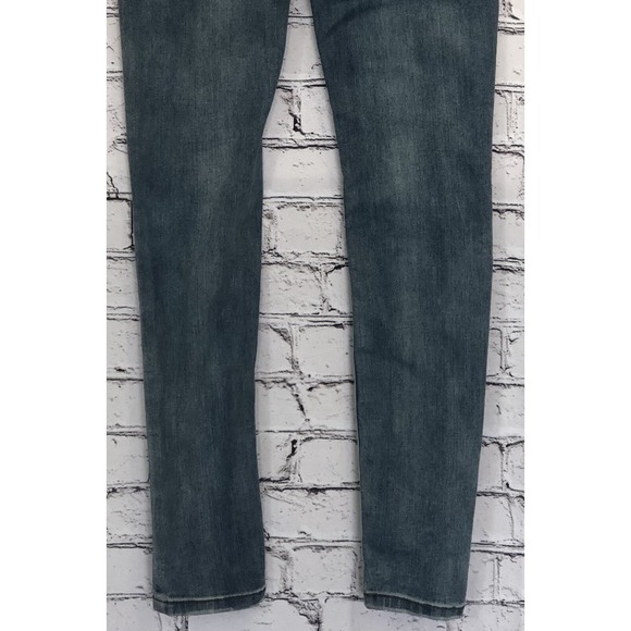 TRUE CRAFT Junior Jeans Mid Rise Skinny Size 3 Distressed Blue 5 Pocket EUC - Picture 6 of 7